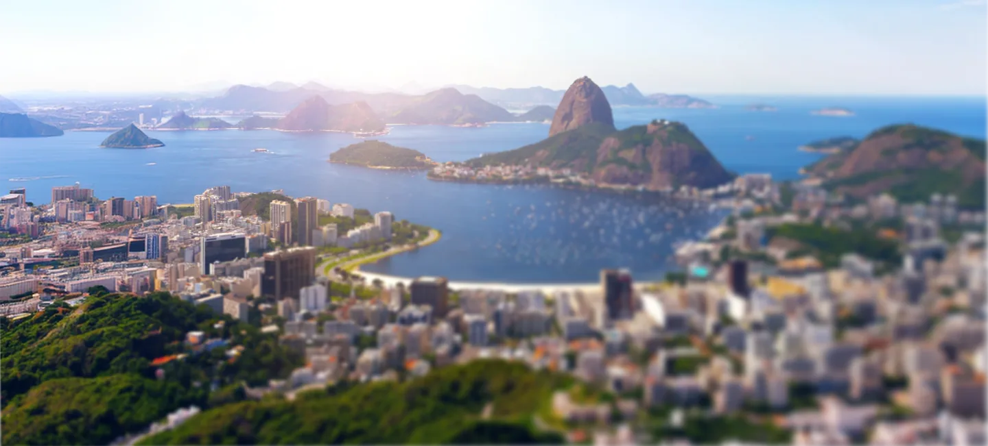 Vista do Pão de Açúcar e da orla do Rio de Janeiro