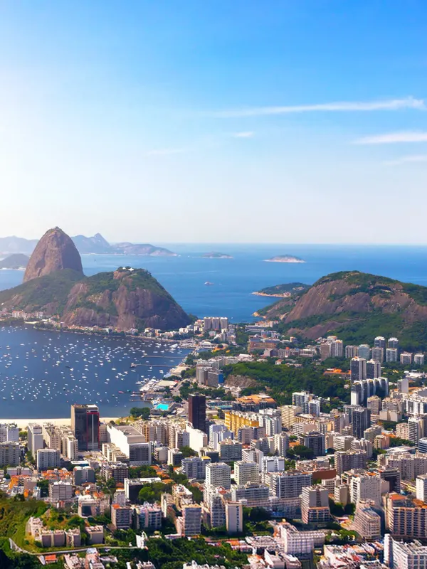 Vista do Pão de Açúcar e da orla do Rio de Janeiro